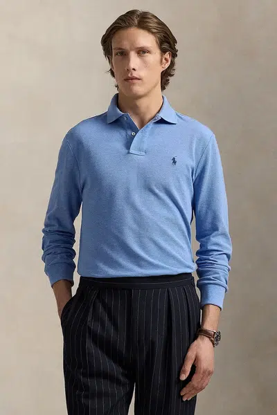 Bavlněné tričko s dlouhým rukávem Polo Ralph Lauren černá barva, 710680790