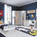 Dětský pokoj Faro B Dveře: Bílá / Dub artisan / Šedá
