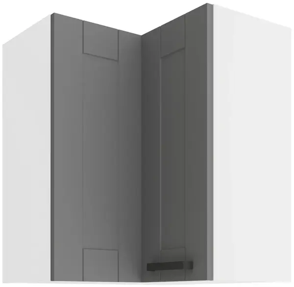 Horní rohová skříňka Luna 60x60 GN-72 2F (90°) Barva korpusu: Bílá, Barva dvířek: Dust Grey