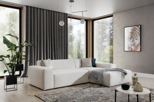 Sedací souprava Zeus L s funkcemi Provedení: Levá varianta, látka: Castel 91