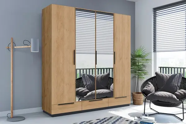 Šatní skříň Ska C3a Barva korpusu: Dub - Artisan, Rozměry: 203 cm, Dveře: Dub artisan