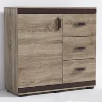 Komoda P14 Barva korpusu: Wenge, Lišta: Wenge, Barva dvířek: Šedá