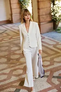 Marisse Women's Jacket L-Mr-4607 Off White