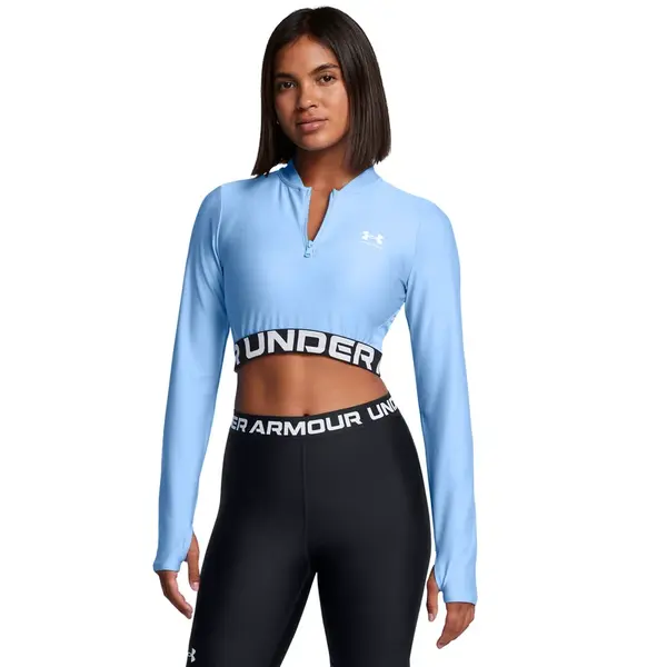 Women's T-shirt Under Armour HeatGear Rib 1/4 Zip LS