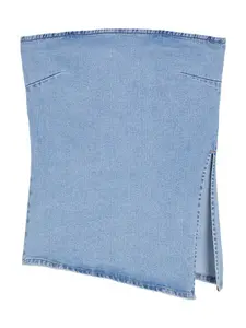 Bershka Top  modrá denim