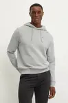 Bavlněná mikina Napapijri Balis pánská, šedá barva, s kapucí, hladká, NP0A4H8AH621