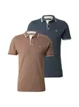 JACK & JONES Tričko 'JJEPAULOS'  modrosivá / hnedá