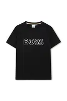 Dětské bavlněné tričko BOSS černá barva, s potiskem, J52034