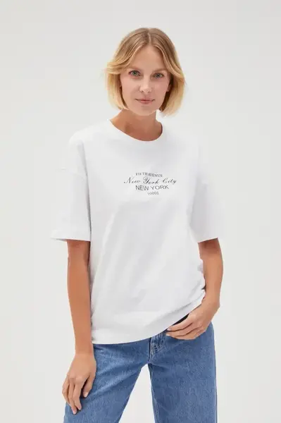 Marisse Women's T-Shirt L-Ts-4645 White