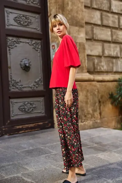 Marisse Red Cotton Blouse