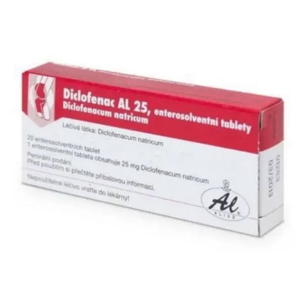 DICLOFENAC AL 25mg enterosolventní tablety 20 kusů