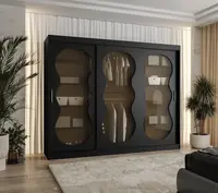 Šatní skříň Abi Bahrajn 3 Rozměry: 250 cm, Barva korpusu + barva dveří: Černá + Černá