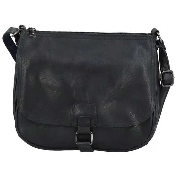 Trendy dámská koženková crossbody kabelka Gertha, tmavě modrá