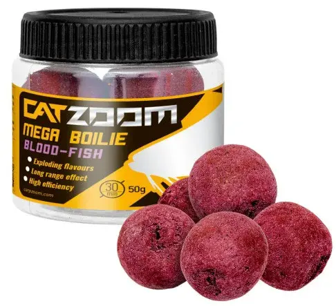 Carp zoom catzoom mega boilie 50 g 30 mm - krev ryba
