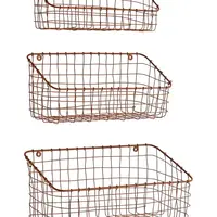 Nástěnný úložný koš Madam Stoltz 3-pack červená barva
