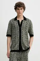 Kardigan HUGO pánský, zelená barva, 50536665