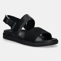 Sandály Calvin Klein BACK STRAP W/ BUCKLE LOGO pánské, černá barva, HM0HM01742