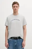 Bavlněné tričko Calvin Klein Jeans pánské, šedá barva, s potiskem, LV04RB849G