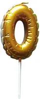 Dortová svíčka BALÓNEK "0" 3,7X5,9CM  268650 ZLATÁ