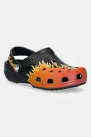 Pantofle Crocs CLASSIC FLAMES CLOG KIDS černá barva, 210993