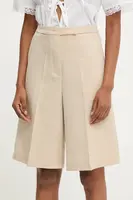 Kraťasy Answear.LAB dámské, béžová barva, hladké, high waist