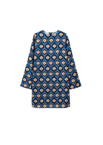 MANGO Šaty 'Paper'  béžová / modrá / čierna