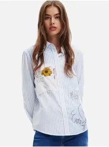 DESIGUAL LONG SLEEVE SHIRT WOMEN BLUE