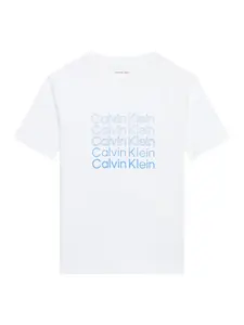 Calvin Klein Jeans Tričko  azúrová / biela