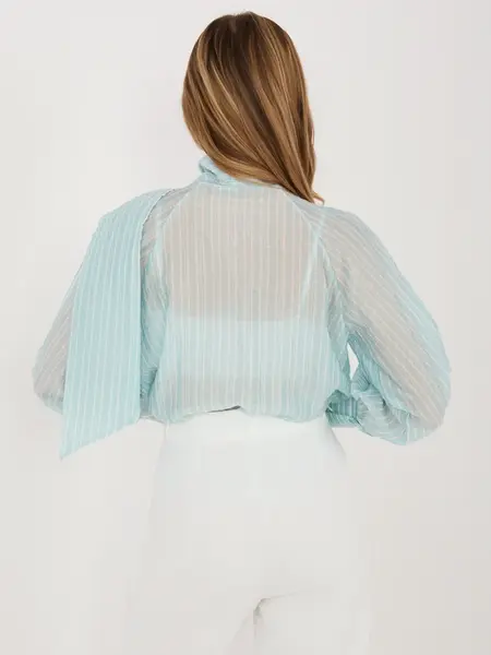 Mátová elegantní košile s vázaným výstřihem