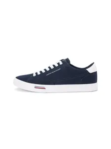 TOMMY HILFIGER Nízke tenisky  tmavomodrá / biela