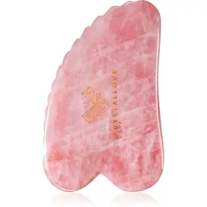 Crystallove Rose Quartz 3D Gua Sha masážní pomůcka 1 ks
