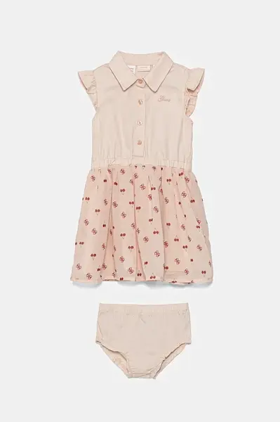 Kojenecké šaty Guess růžová barva, midi, áčková, A5GK01 WG5P0