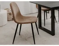 Jídelní židle Alisa, světle hnědá strukturovaná látka