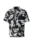 JACK & JONES Košeľa 'JORMONTAUK'  čierna / biela