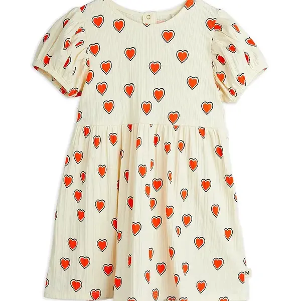 Dívčí šaty Mini Rodini Outlined hearts béžová barva, midi, 2565010211