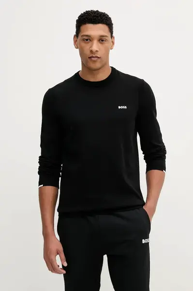 Bavlněný svetr BOSS Green K_Ever-X CN pánský, černá barva, 50541940