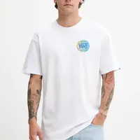 Bavlněné tričko Vans pánské, bílá barva, s potiskem, VN000M6RWHT1