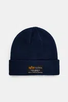 Čepice Alpha Industries Crew Beanie tmavomodrá barva, 128924
