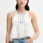 Bavlněná halenka Pepe Jeans dámská, béžová barva, s aplikací, PL305102