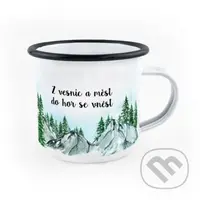 Smaltovaný hrnek Z vesnic a měst zpátky do hor