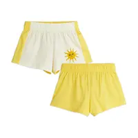Dětské bavlněné šortky Mini Rodini Sun žlutá barva, s potiskem, 2563010911