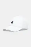 Bavlněná baseballová čepice Tommy Hilfiger bílá barva, s aplikací, AM0AM13542