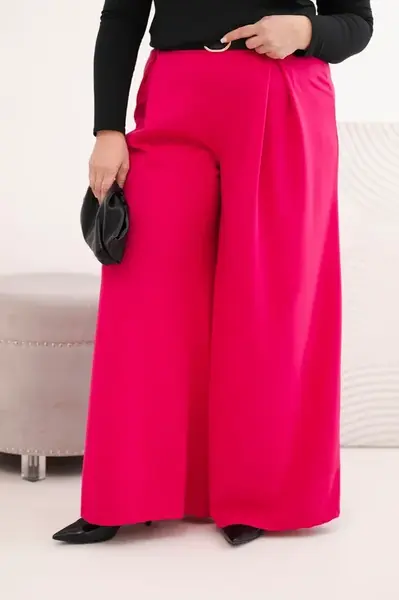 Plus-size kalhoty s páskem