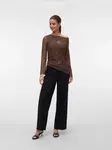 VERO MODA Tričko 'VMCara'  zlatá / tmavošedá