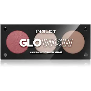 Inglot Face Palette rozjasňovač, bronzer a lícenka odtieň GLOWOW 7.2 g