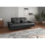 Sit & More TŘÍMÍSTNÁ POHOVKA, černá, pravá kůže