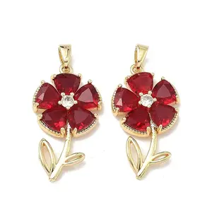 Brass Micro Pave Cubic Zirconia Pendants