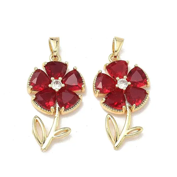 Brass Micro Pave Cubic Zirconia Pendants