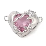 Brass Pave Glass Connector Charms