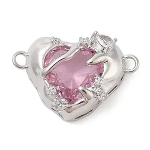 Brass Pave Glass Connector Charms